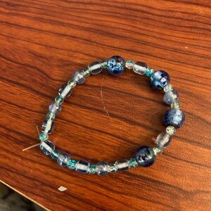 Blue beaded bracelet